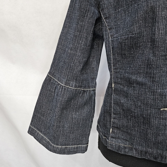 LAL Bell Sleeve Dark Blue Denim Button Up Jacket Size M - Picture 3 of 7